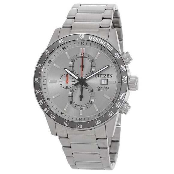 NWT Authentic Citizen Chronograph Quartz Grey Dial Watch - Picture 1 of 3